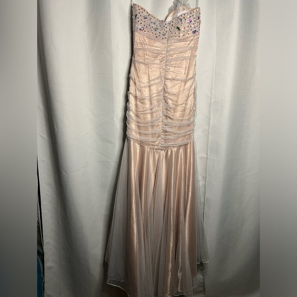 L’Mode Bridal Champagne Sparkly Rhinestone Prom Homecoming Dress Small - Picture 12 of 15